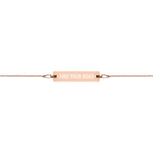 "Find Your Road" Engraved Silver Bar Chain Bracelet