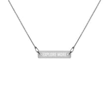"Explore More" Engraved Silver Bar Chain Necklace