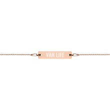 "Van Life" Engraved Silver Bar Chain Bracelet