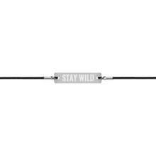 "Stay Wild" Engraved Silver Bar String Bracelet