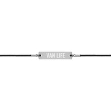 "Van Life" Engraved Silver Bar String Bracelet