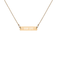 "Van Life" Engraved Silver Bar Chain Necklace