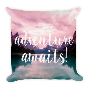"Adventure Awaits!" Pillow