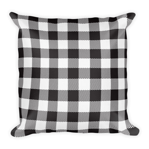 Black & White Plaid Pillow