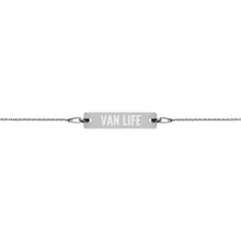 "Van Life" Engraved Silver Bar Chain Bracelet