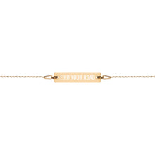 "Find Your Road" Engraved Silver Bar Chain Bracelet