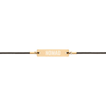 "Nomad" Engraved Silver Bar String Bracelet
