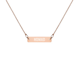 "Nomad" Engraved Silver Bar Chain Necklace