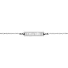 "Wanderlust" Engraved Silver Bar Chain Bracelet