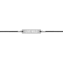 "Live Wild" Engraved Silver Bar String Bracelet