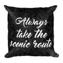 "Always Take The Scenic Route" Topography Pillow