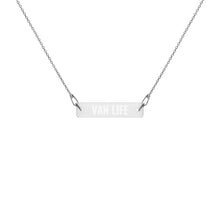 "Van Life" Engraved Silver Bar Chain Necklace
