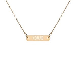 "Nomad" Engraved Silver Bar Chain Necklace