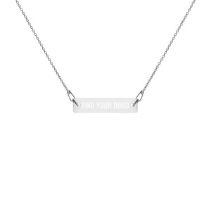 "Find Your Road" Engraved Silver Bar Chain Necklace