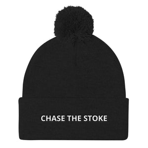 "Chase The Stoke" Pom Pom Knit Beanie