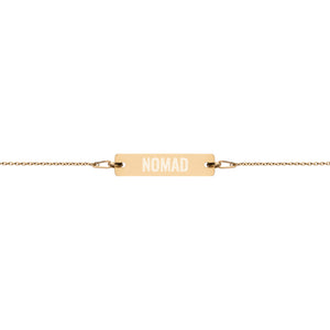 "Nomad" Engraved Silver Bar Chain Bracelet